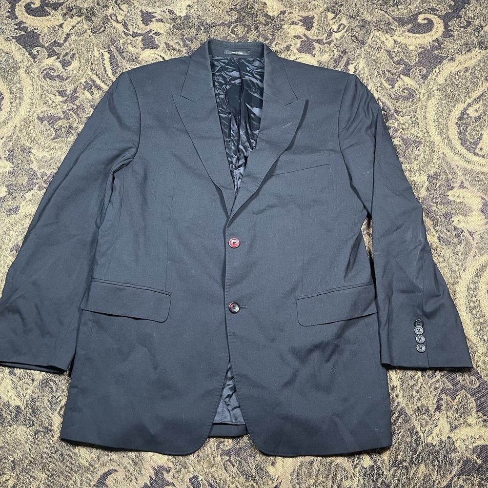 Versace Collection Men US 38R EU 52 Black Wool Blazer Jacket City Fit Preppy